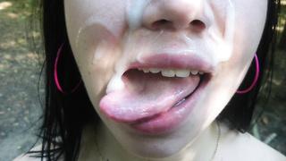 Diana mit Sperma im Gesicht
