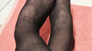 Schwarze Nylons