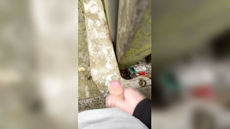 Mein Schwanz am wichsen und Abspritzen