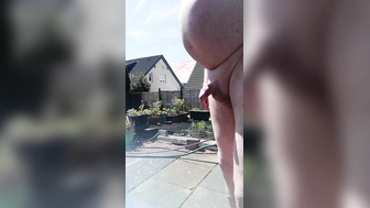 Abgespritzt die Nachbarn können zu sehen